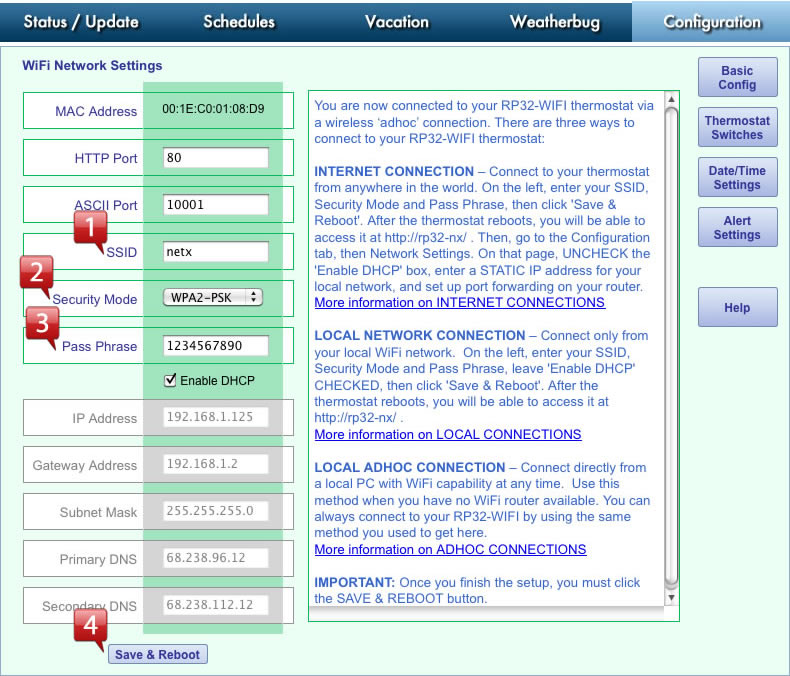 network setup