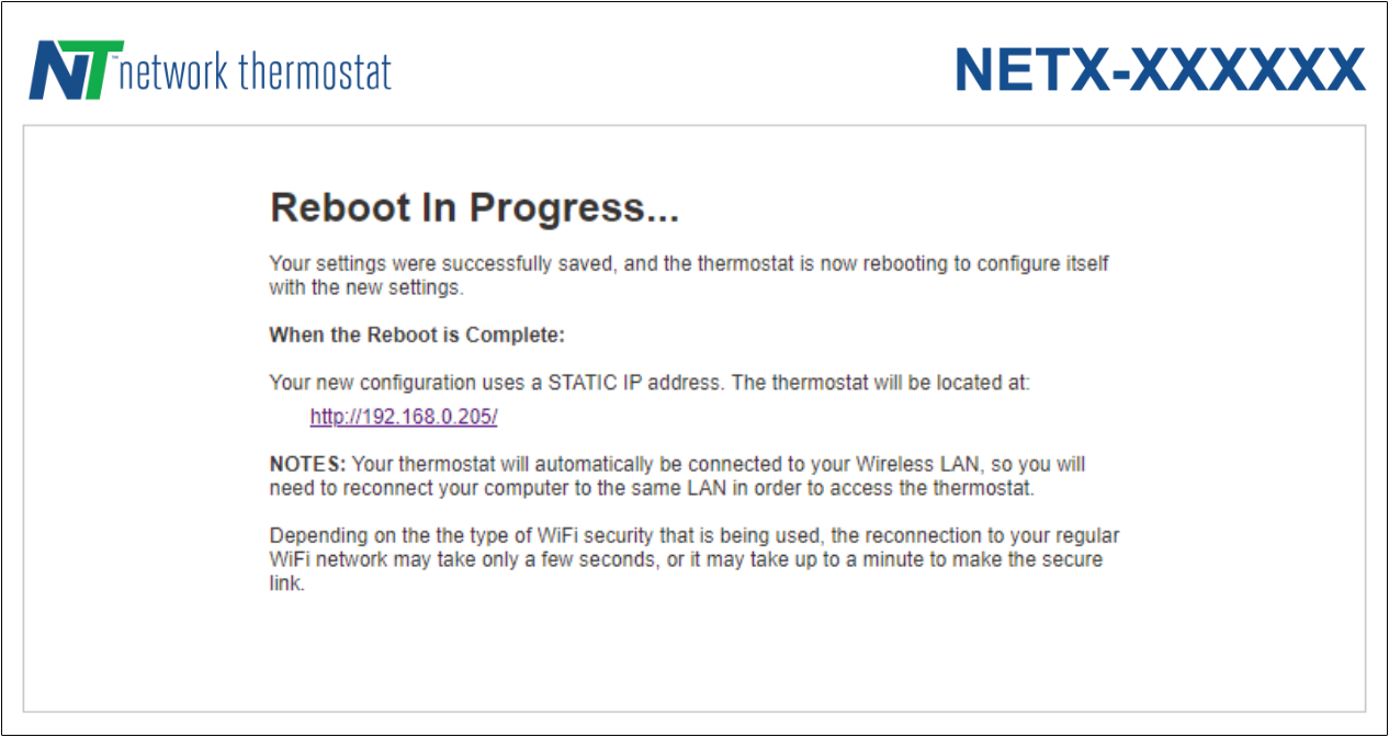 NetX IP Static IP Reboot
