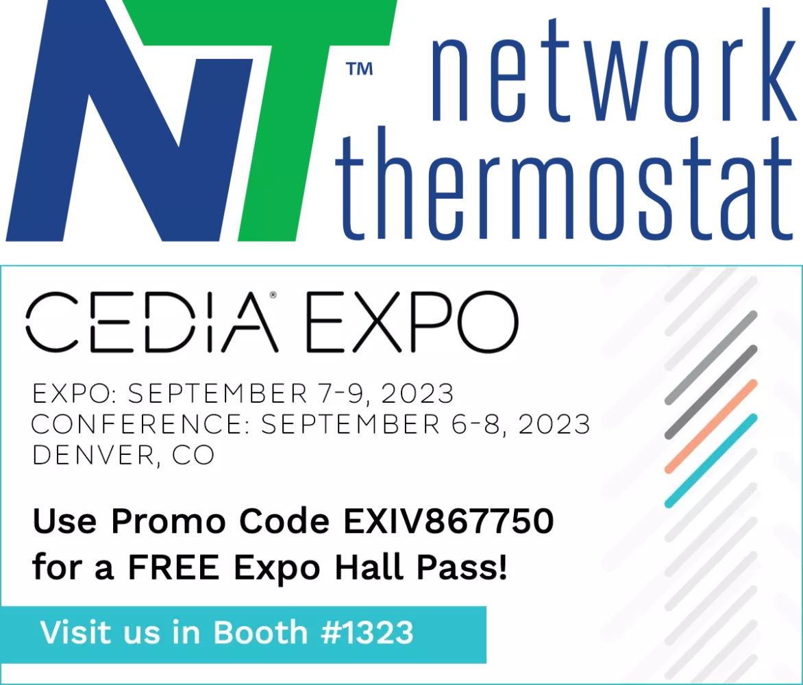 Network Thermostat Exhibiting Booth #1323 At 2023 Cedia Expo September 7-9 Denver